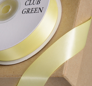 Ribbon - Double Sided Satin Ribbon 15mm Yellow SOLD PER METRE