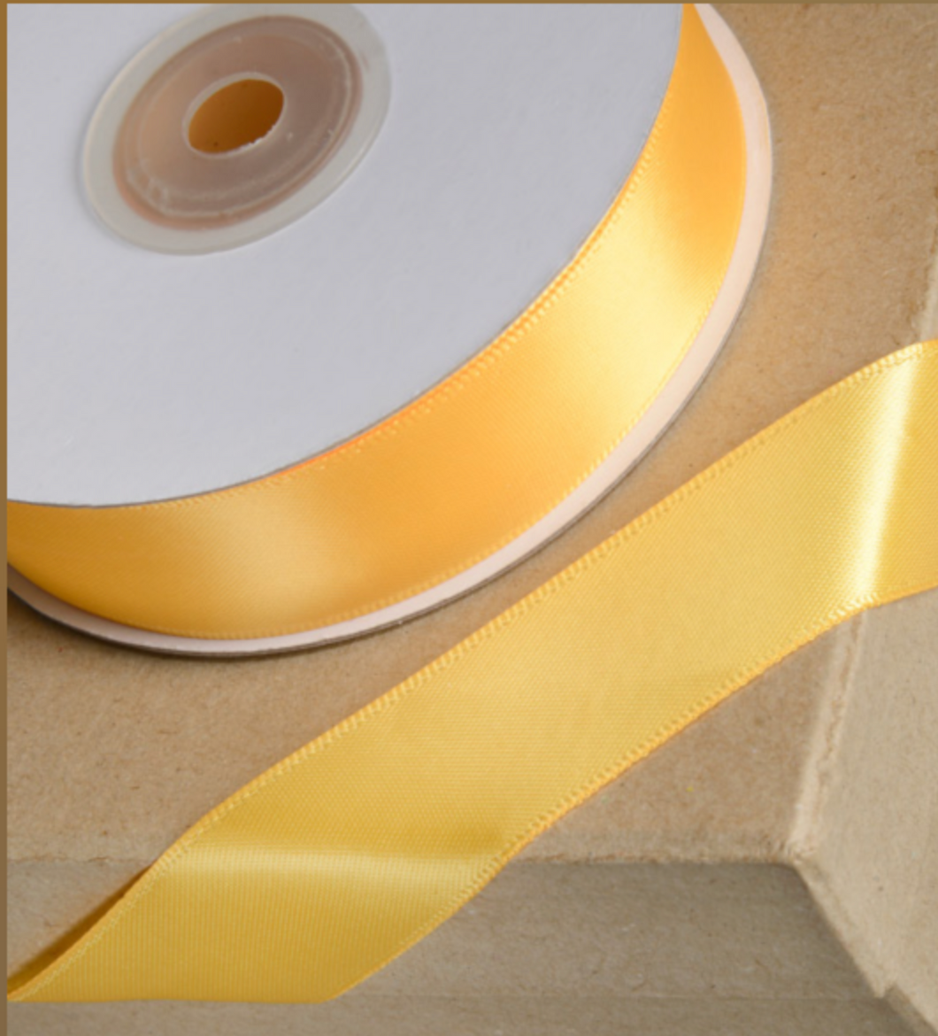 Ribbon - Double Sided Satin Ribbon 15mm MARIGOLD - SOLD PER METRE