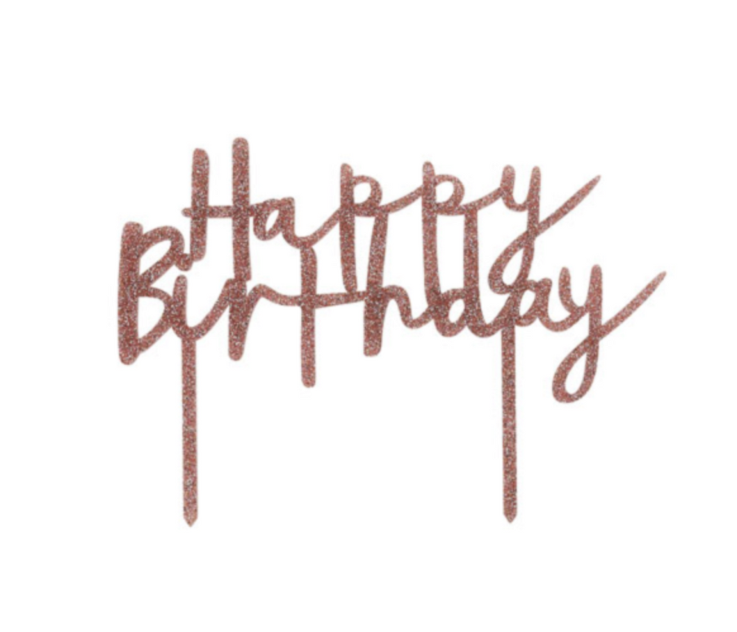 Cake Topper - Rose Gold Acrylic Happy Birthday