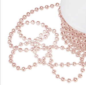 Ribbon - 5mm Pearls on a Reel ROSE GOLD - SOLD PER METRE