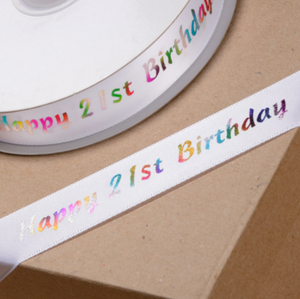 Ribbon - 21st Birthday Multi-coloured Ribbon 20mm