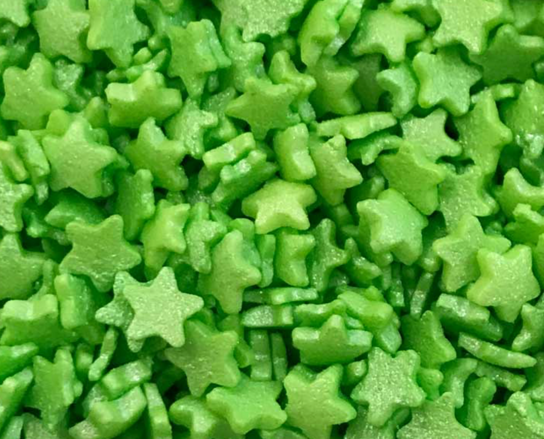 Sprinkles:   Mini Green Stars (approx 50g)