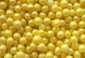 Sprinkles:  4mm Glimmer Pearls - Yellow (Approx 50g)