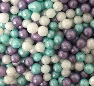 Sprinkles:  Glimmer pearls 100s & 1000s  Ice  - (Approx 50g)