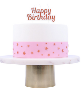 Candles - Rose Gold Sparkly Happy Birthday Candle