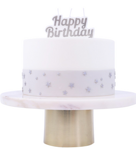 Candles - Silver Sparkly Happy Birthday Candle