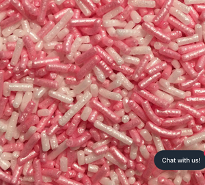 Sprinkles: Glimmer Strands - Pink & White (approx 50g)