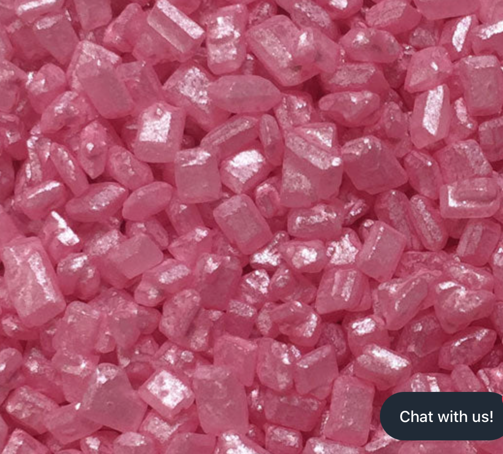 Sprinkles:  Glimmer Sugar - Pink (approx 50g)