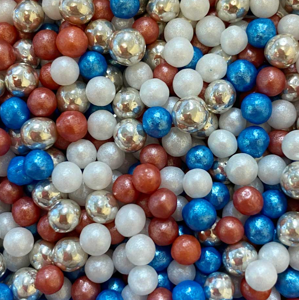 Sprinkles:  4mm Glimmer Pearls - Twinkle Jubilee (Approx 50g)
