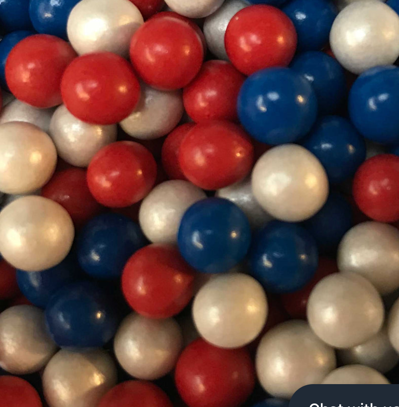 Sprinkles:  Small Chocoballs Red, White & Blue mix