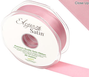 Ribbon: Classic Pink (no 07) Eleganza Double faced Satin Ribbon- various sizes