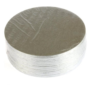 Cake Card - Double thick: Round silver turned edge cake card (3mm  Thick) various sizes
