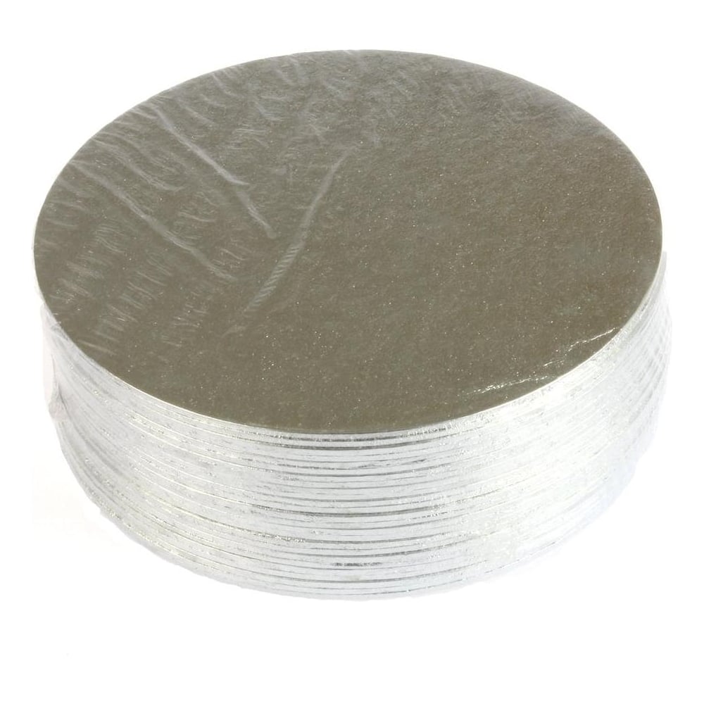 Cake Card - Double thick: Round silver turned edge cake card (3mm  Thick) various sizes