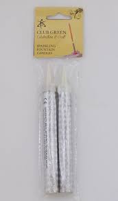 Candles - Silver Sparking Fountain Candles (Two Pack)