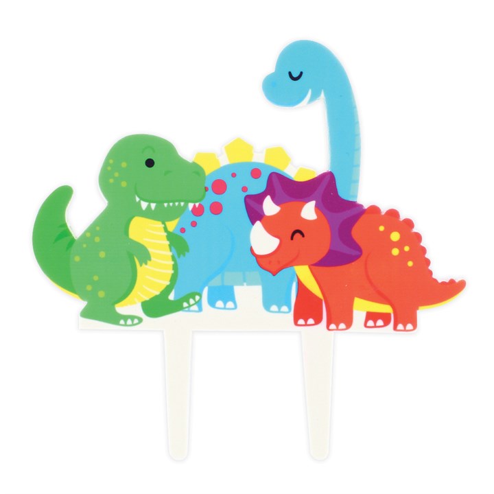 Dinosaur Cake Topper Set - 27-Piece Decorations With Number 3 Candle, Leaves, Trees, Figurines For Birthday Party