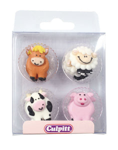 Edible Decoration - Farm Animal Cupcake Toppers
