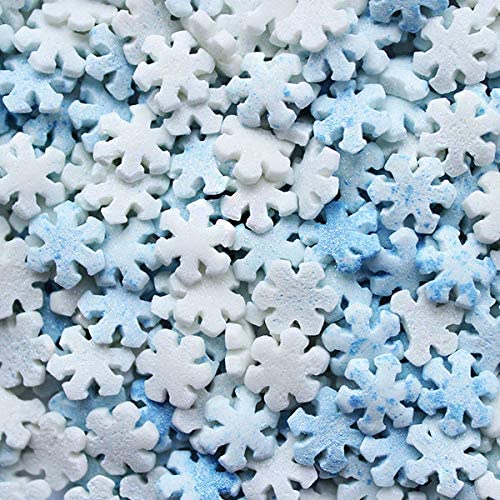 Sprinkles:  Mini Snowflakes Blue and White