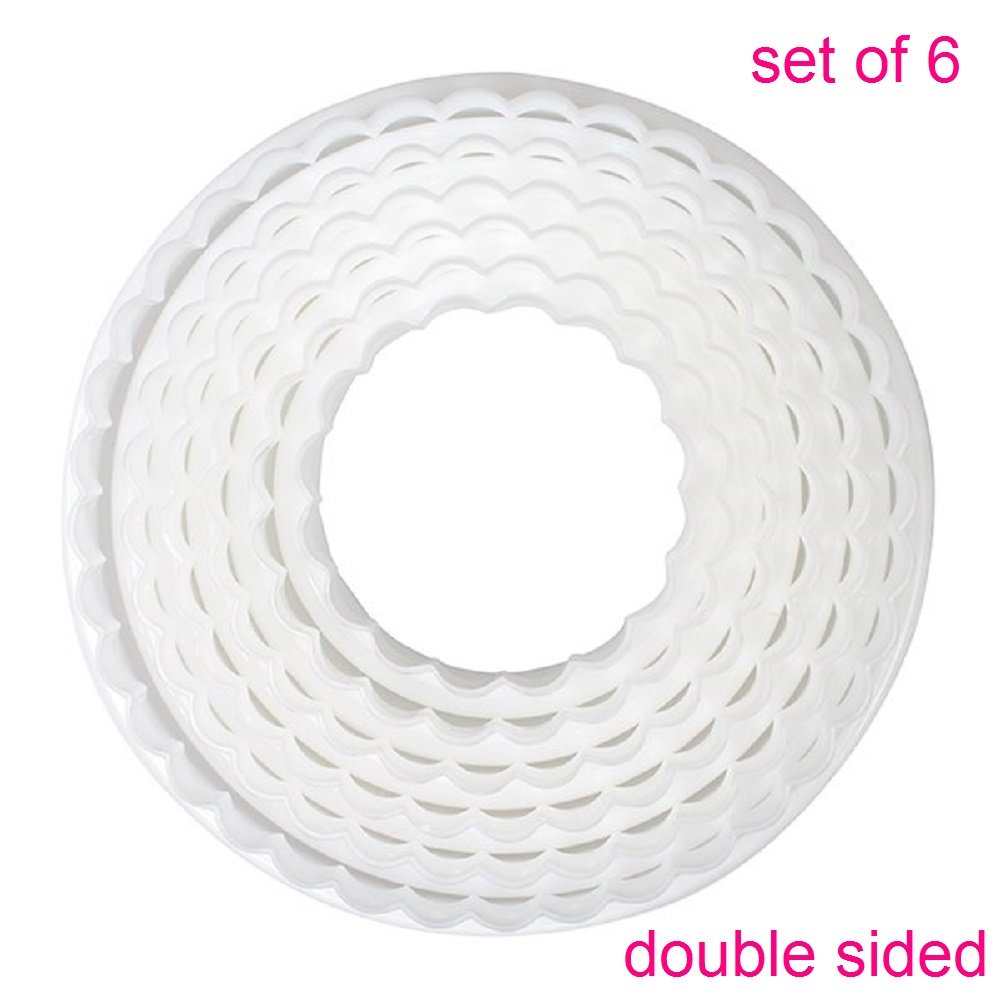 Cutter - Cake Star - Double sided round 6 set - smooth/fluted