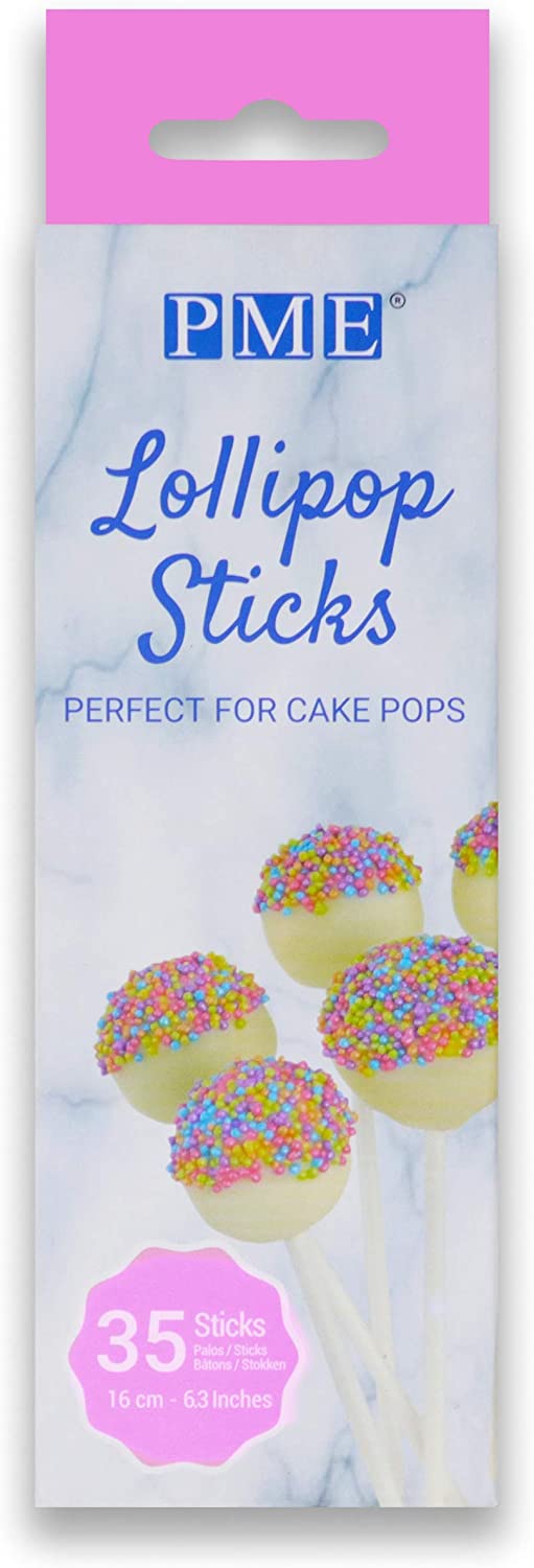 Misc - Lollipop Sticks - White Pk/35 (16cm/6.3