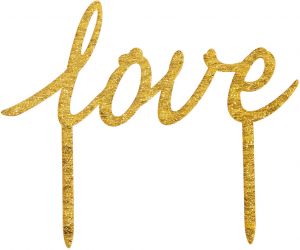 Cake Topper - Gold "Love"