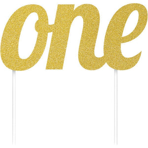 Cake Topper - Gold number "ONE"