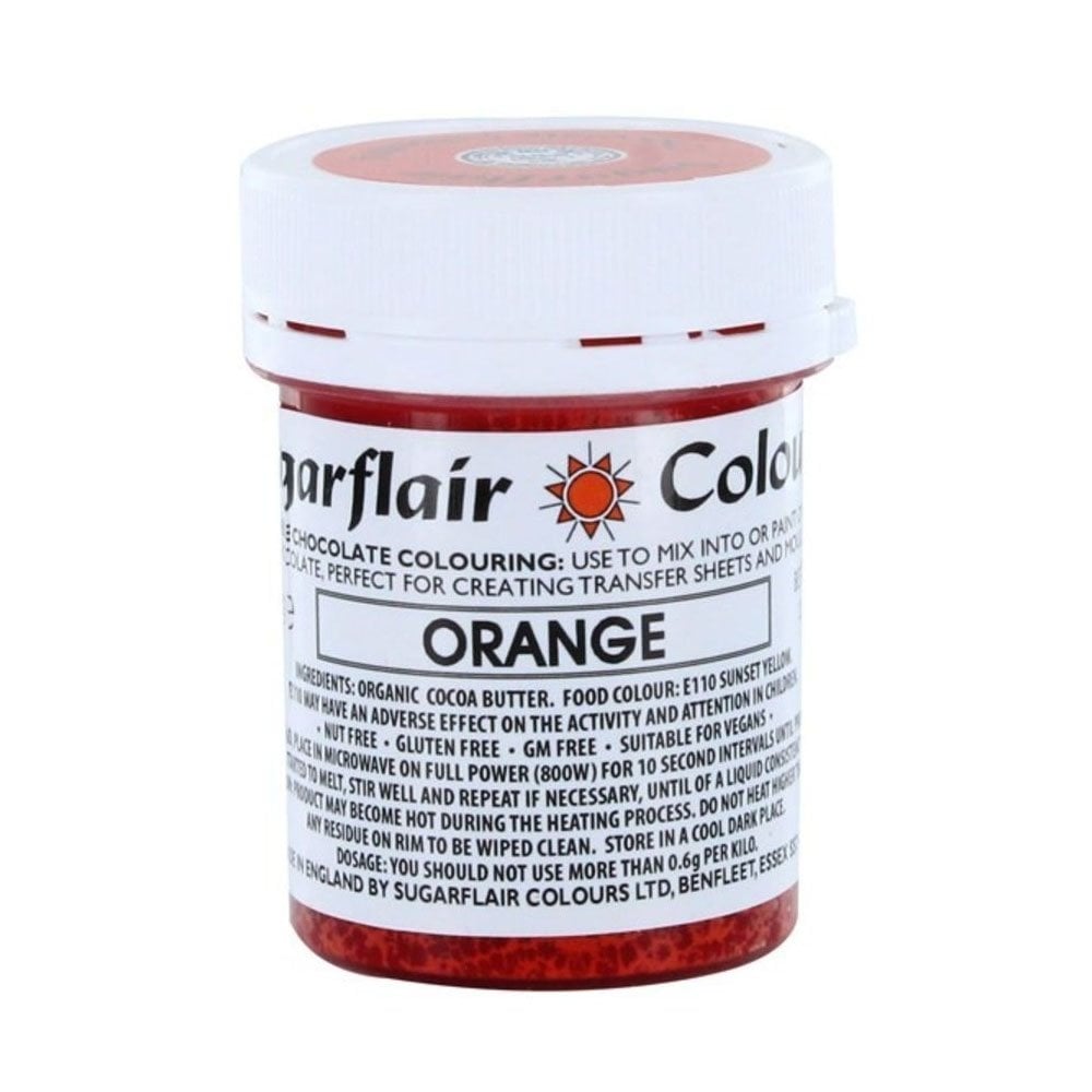 Colouring -Sugarflair Chocolate Colouring paste - Orange 35g