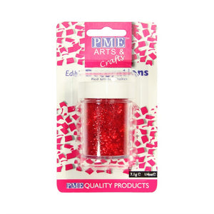 Edible Decoration - Glitter Flakes - Red 7.1g