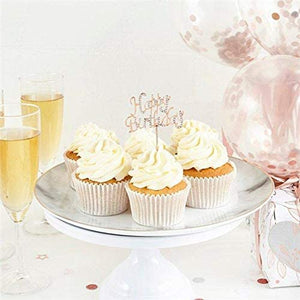 Cake Topper - Rose Gild Diamante Happy Birthday