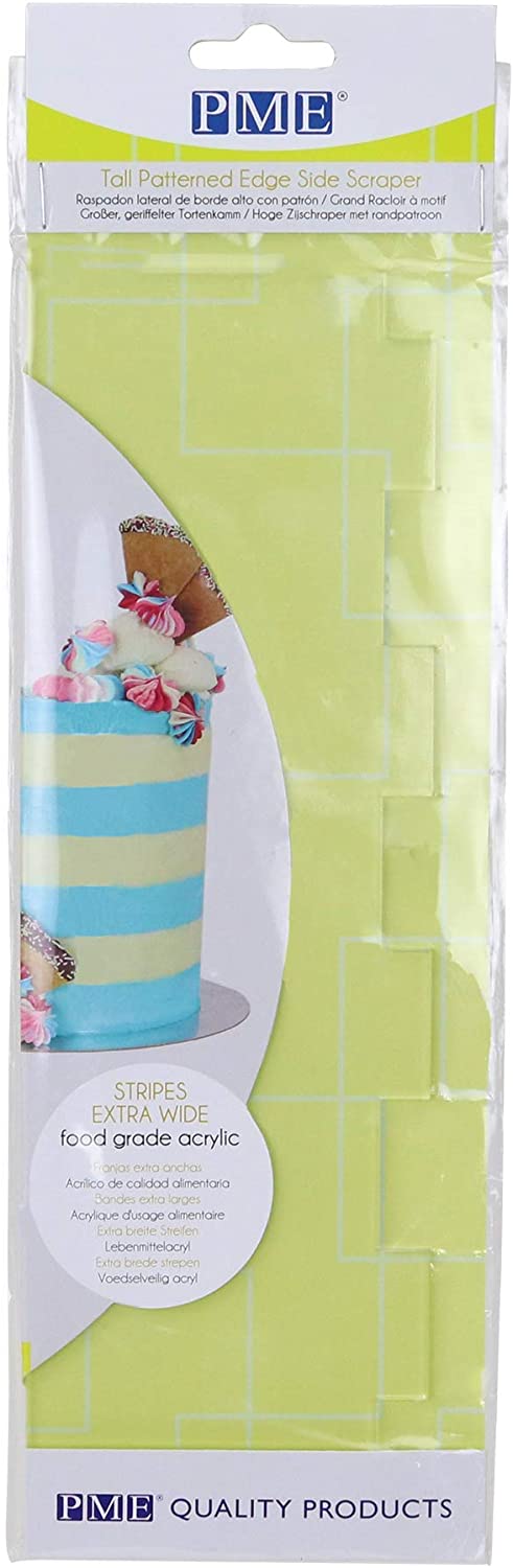 Tools - Scraper Acrylic Tall Patterned Edge  - Extra Wide Stripes
