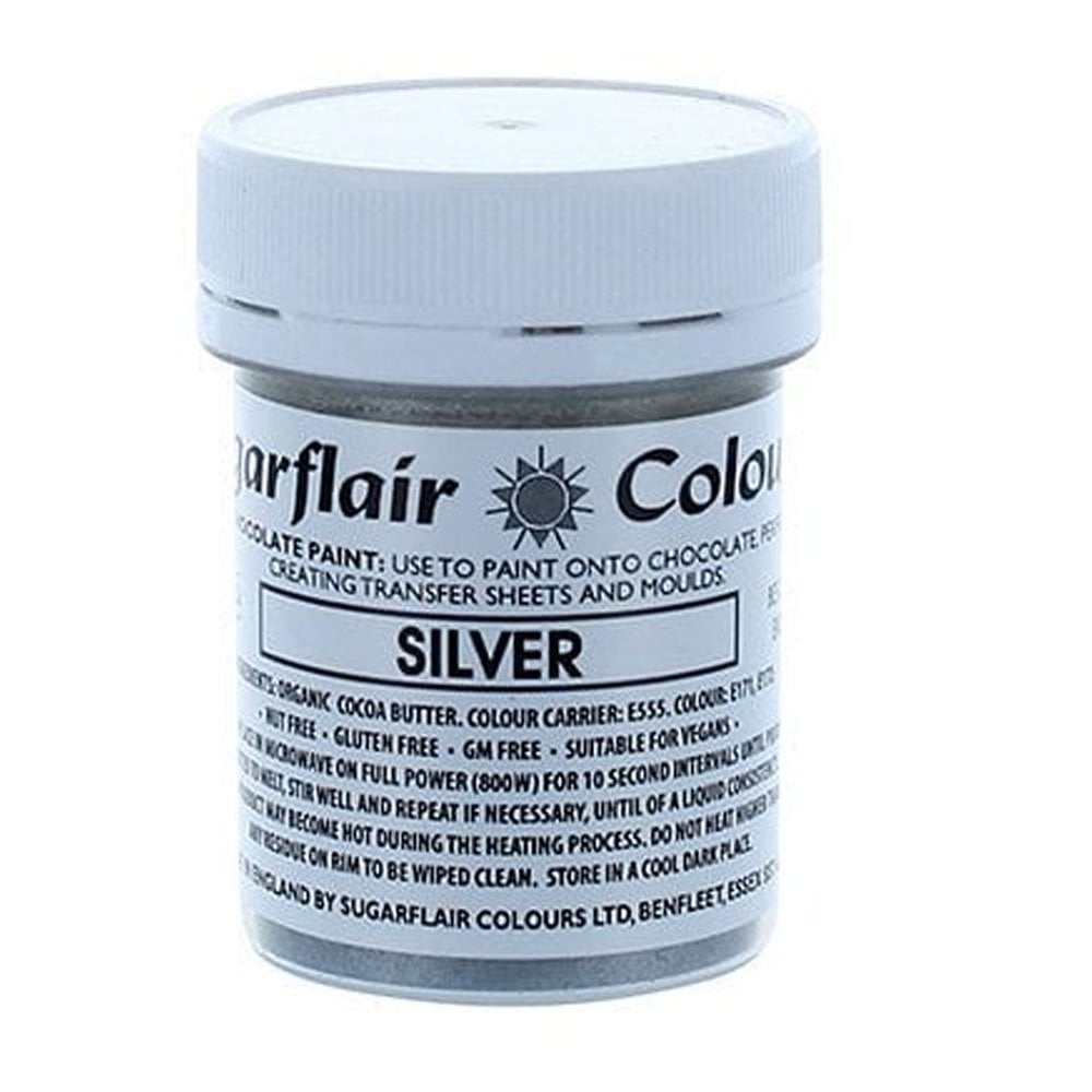 Colouring -Sugarflair Chocolate Colouring paint - Silver 35g