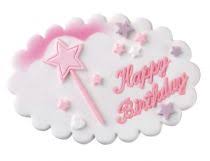 Cake Topper - Happy Birthday plaque with wand