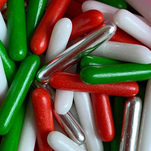 Sprinkles:  Macaroni Rods - Twinkle Christmas - Approx 50g
