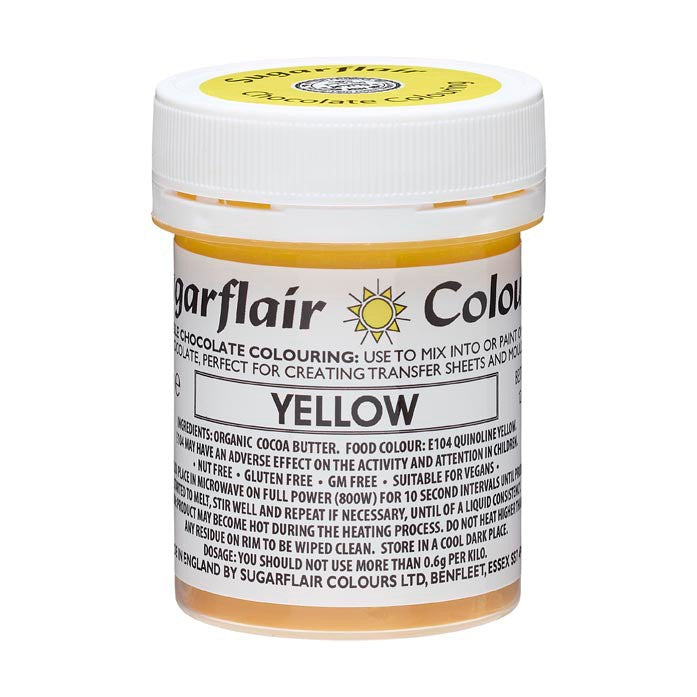 Colouring -Sugarflair Chocolate Colouring paste - Yellow 35g